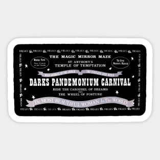 Dark Carnival Inverted for dark color shirts Sticker